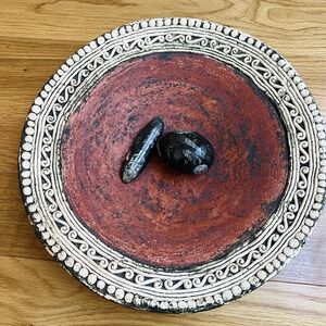 Handcrafted Terracotta Athens Acropolis Polished Genuine Orthoceras Fossils 3pcs